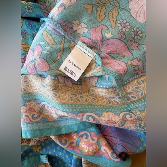 Floral Duster with Blue and Pink Accents Size XXXL - Picture 4 of 7